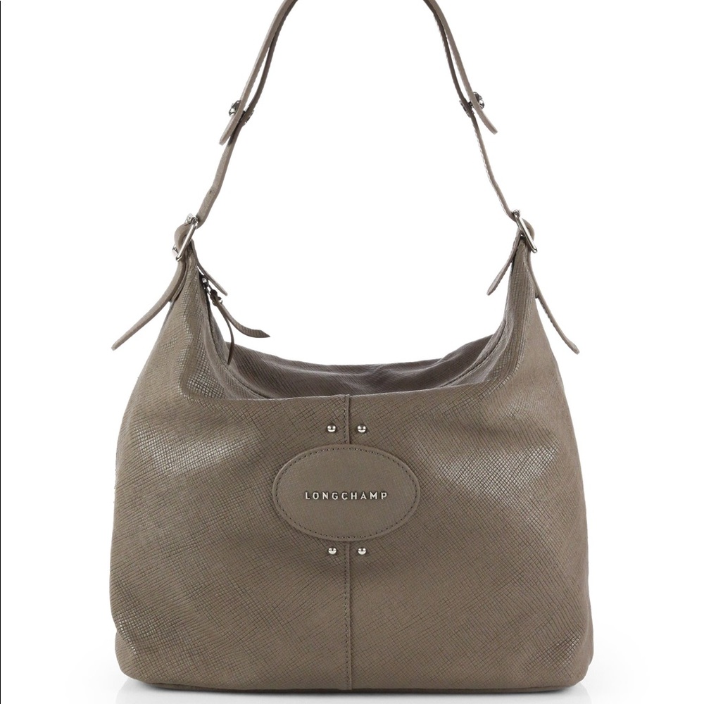 Longchamp Quadri Hobo Dark Green Leather Shoulder Bag